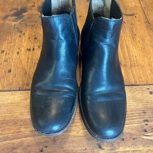 Frye Black Leather Ankle Booties